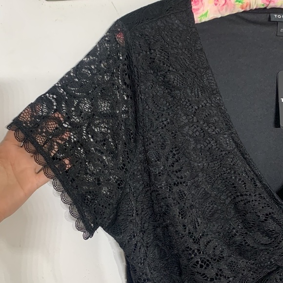 Torrid lace cinched little black short sleeve noir bodysuit plus 2X new - Picture 5 of 11